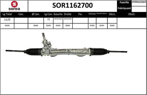 Sera SOR1162700 - Рулевой механизм, рейка autospares.lv