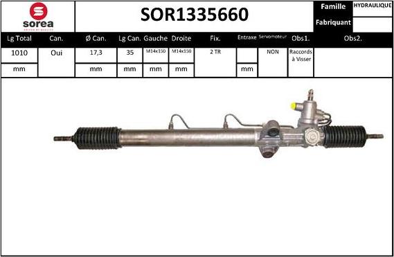 Sera SOR1335660 - Рулевой механизм, рейка autospares.lv