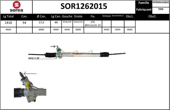 Sera SOR1262015 - Рулевой механизм, рейка autospares.lv