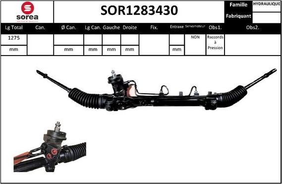 Sera SOR1283430 - Рулевой механизм, рейка autospares.lv