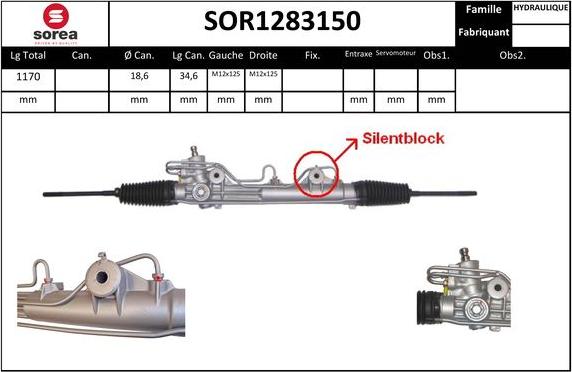 Sera SOR1283150 - Рулевой механизм, рейка autospares.lv