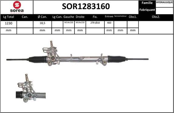 Sera SOR1283160 - Рулевой механизм, рейка autospares.lv