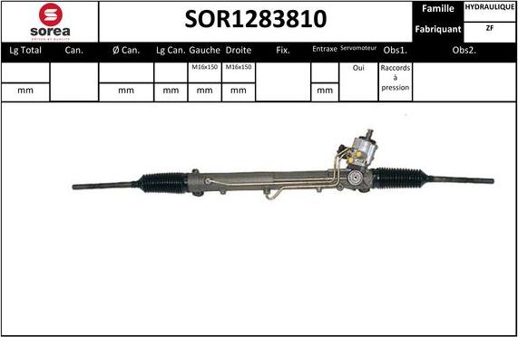 Sera SOR1283810 - Рулевой механизм, рейка autospares.lv