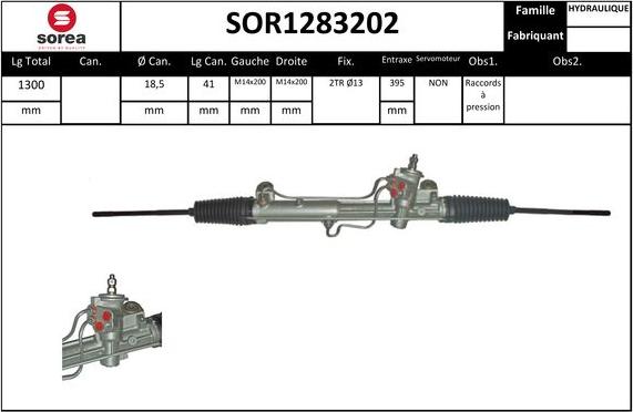 Sera SOR1283202 - Рулевой механизм, рейка autospares.lv