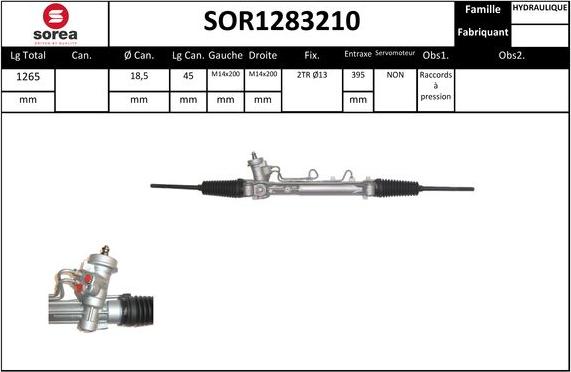 Sera SOR1283210 - Рулевой механизм, рейка autospares.lv