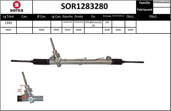 Sera SOR1283280 - Рулевой механизм, рейка autospares.lv