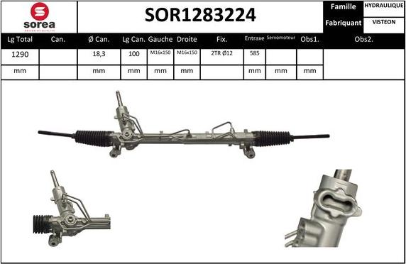 Sera SOR1283224 - Рулевой механизм, рейка autospares.lv