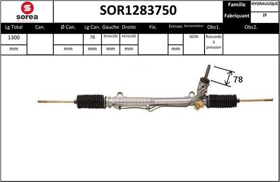 Sera SOR1283750 - Рулевой механизм, рейка autospares.lv