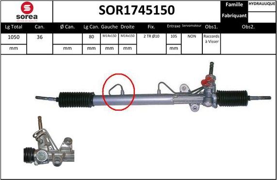 Sera SOR1745150 - Рулевой механизм, рейка autospares.lv