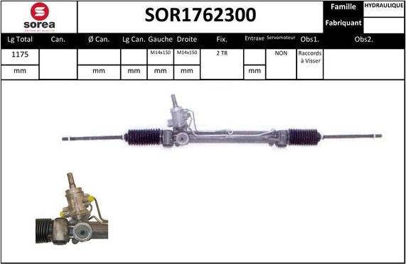 Sera SOR1762300 - Рулевой механизм, рейка autospares.lv