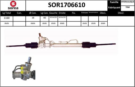 Sera SOR1706610 - Рулевой механизм, рейка autospares.lv