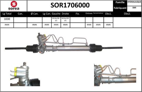 Sera SOR1706000 - Рулевой механизм, рейка autospares.lv