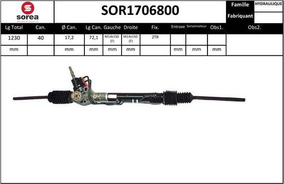 Sera SOR1706800 - Рулевой механизм, рейка autospares.lv