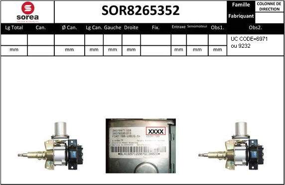 Sera SOR8265352 - Рулевая колонка autospares.lv