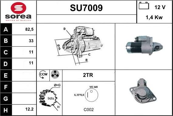 Sera SU7009 - Стартер autospares.lv