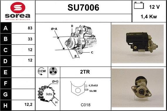 Sera SU7006 - Стартер autospares.lv