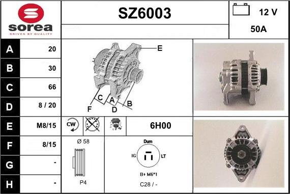 Sera SZ6003 - Генератор autospares.lv