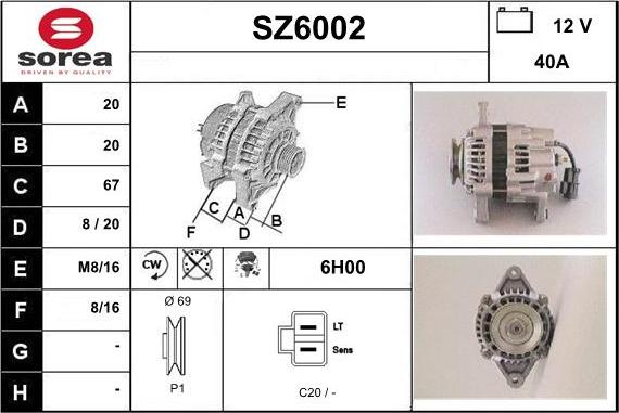 Sera SZ6002 - Генератор autospares.lv