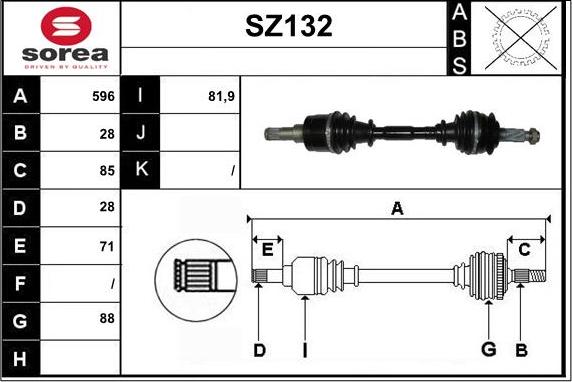 Sera SZ132 - Приводной вал autospares.lv