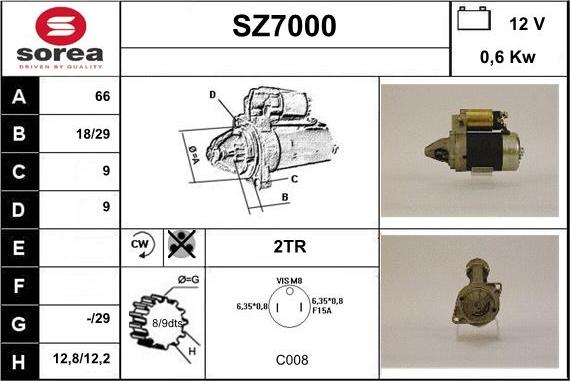 Sera SZ7000 - Стартер autospares.lv