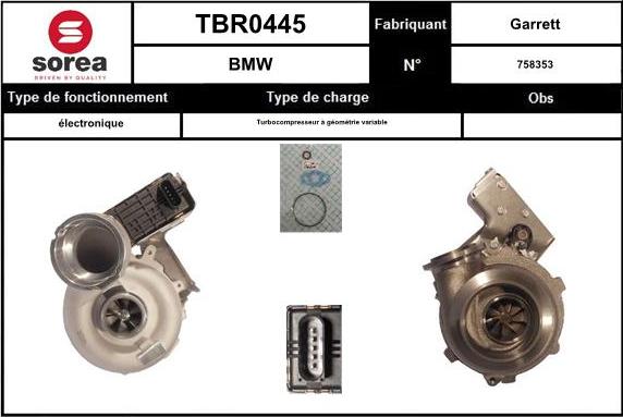 Sera TBR0445 - Турбина, компрессор autospares.lv