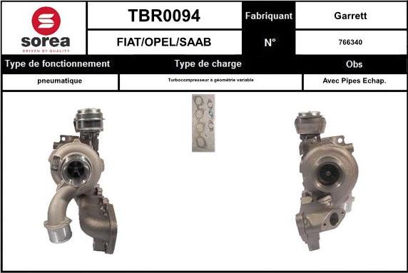 Sera TBR0094 - Турбина, компрессор autospares.lv