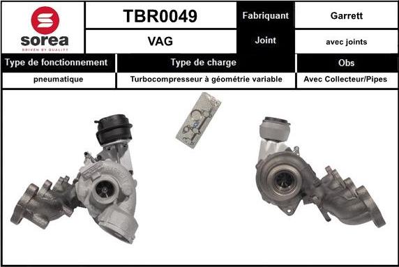 Sera TBR0049 - Турбина, компрессор autospares.lv