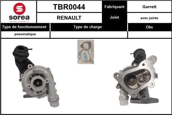 Sera TBR0044 - Турбина, компрессор autospares.lv