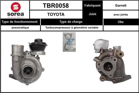 Sera TBR0058 - Турбина, компрессор autospares.lv