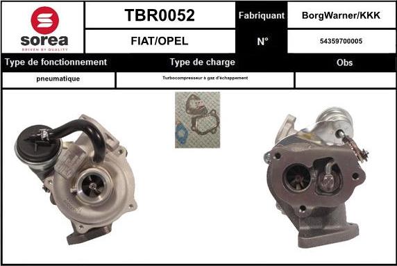 Sera TBR0052 - Турбина, компрессор autospares.lv
