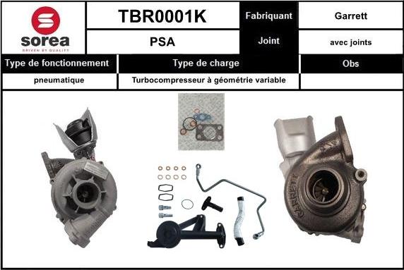 Sera TBR0001K - Турбина, компрессор autospares.lv