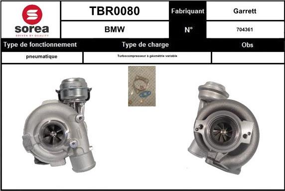 Sera TBR0080 - Турбина, компрессор autospares.lv