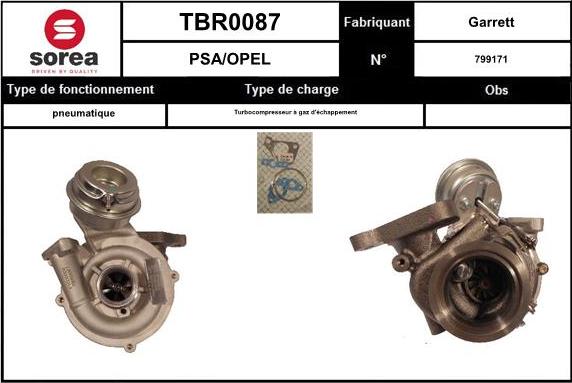 Sera TBR0087 - Турбина, компрессор autospares.lv