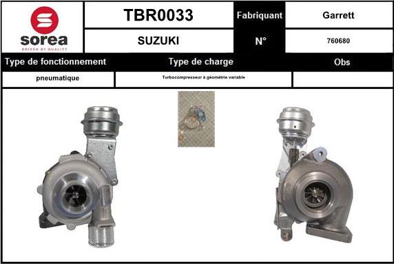 Sera TBR0033 - Турбина, компрессор autospares.lv