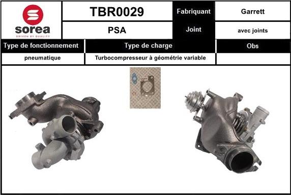 Sera TBR0029 - Турбина, компрессор autospares.lv