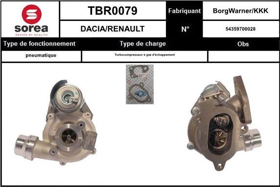 Sera TBR0079 - Турбина, компрессор autospares.lv