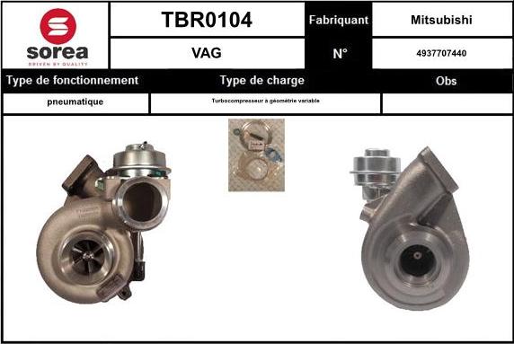 Sera TBR0104 - Турбина, компрессор autospares.lv