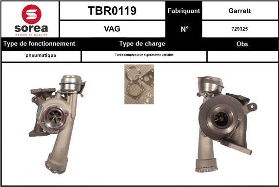 Sera TBR0119 - Турбина, компрессор autospares.lv
