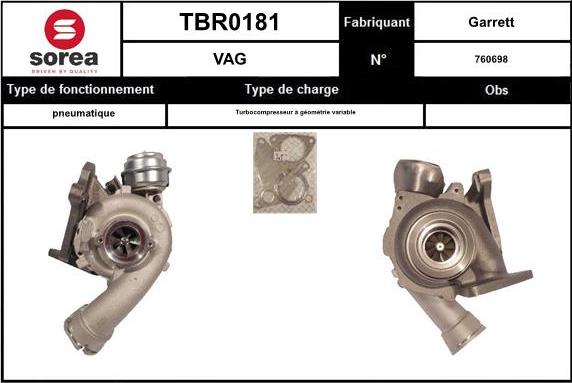 Sera TBR0181 - Турбина, компрессор autospares.lv