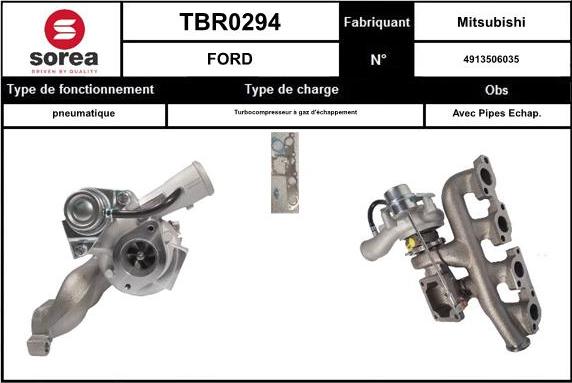 Sera TBR0294 - Турбина, компрессор autospares.lv