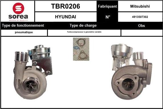Sera TBR0206 - Турбина, компрессор autospares.lv