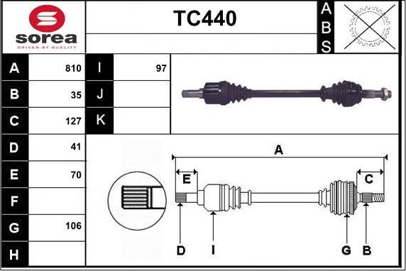 Sera TC440 - Приводной вал autospares.lv