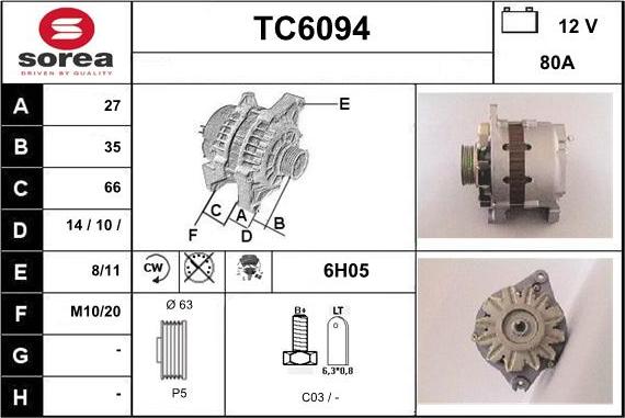 Sera TC6094 - Генератор autospares.lv