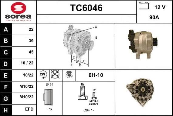 Sera TC6046 - Генератор autospares.lv