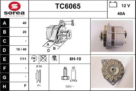 Sera TC6065 - Генератор autospares.lv