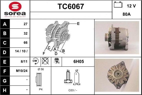 Sera TC6067 - Генератор autospares.lv