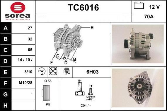 Sera TC6016 - Генератор autospares.lv