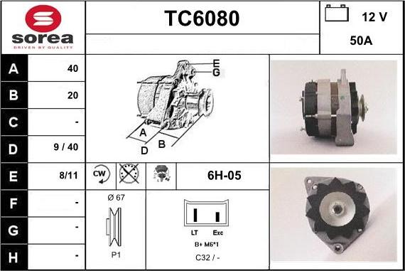 Sera TC6080 - Генератор autospares.lv