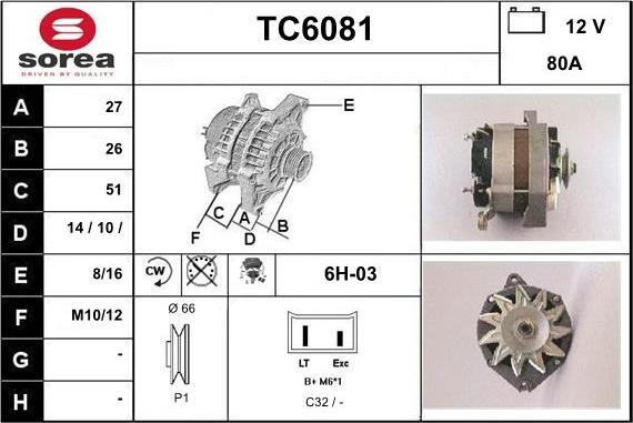 Sera TC6081 - Генератор autospares.lv