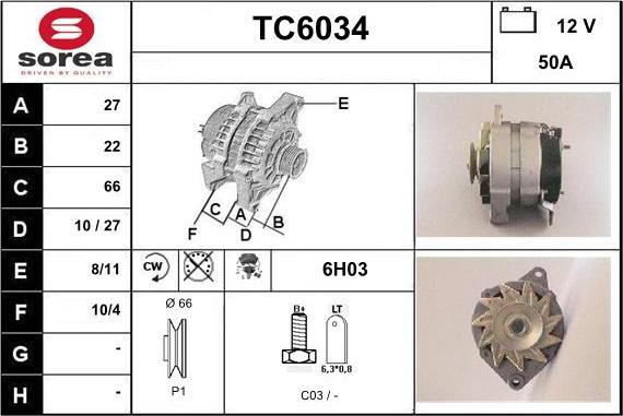 Sera TC6034 - Генератор autospares.lv